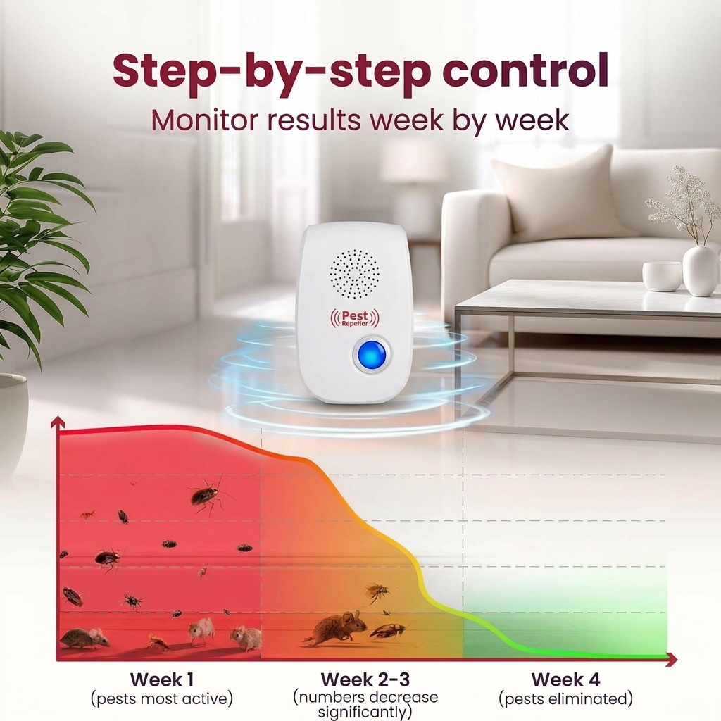 4 Pack Ultrasonic Pest Repeller Plug In for Repelling Mosquito Mouse Cockroach Rodents (4)